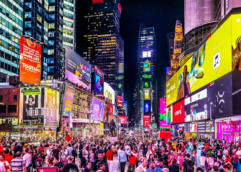 Broadway and Times Square in new york city nightlife